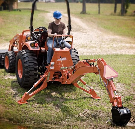 Kioti KB2475L backhoe with 9″ & 18″ buckets